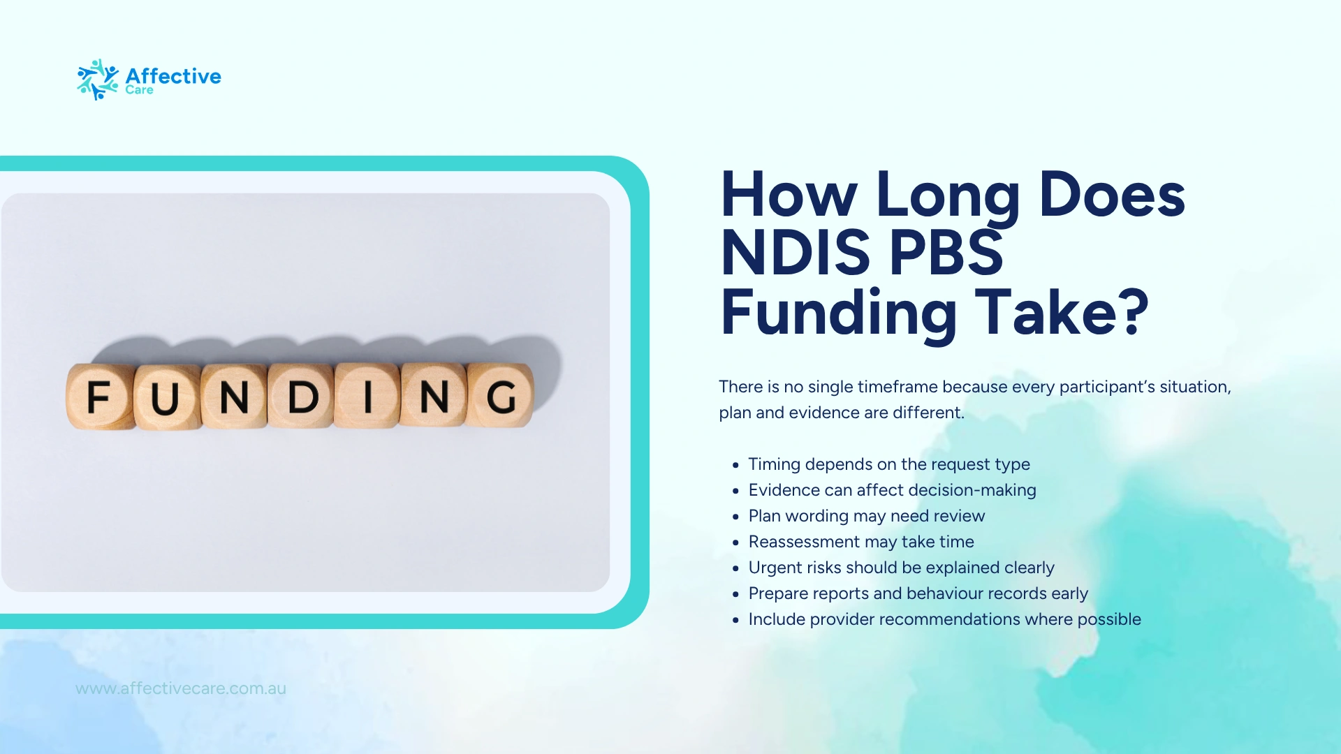 How long does NDIS PBS Funding take