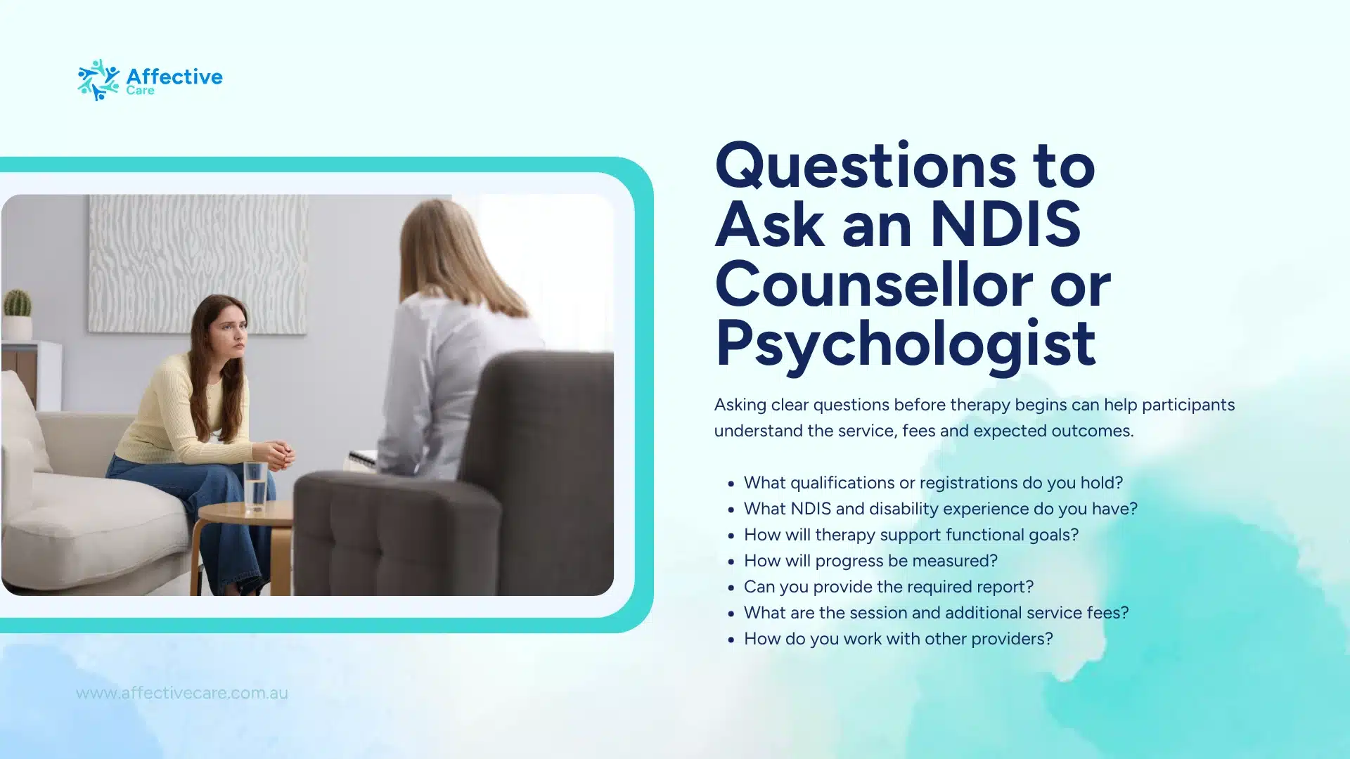 Questions to ask an NDIS counsellor or Psychologist