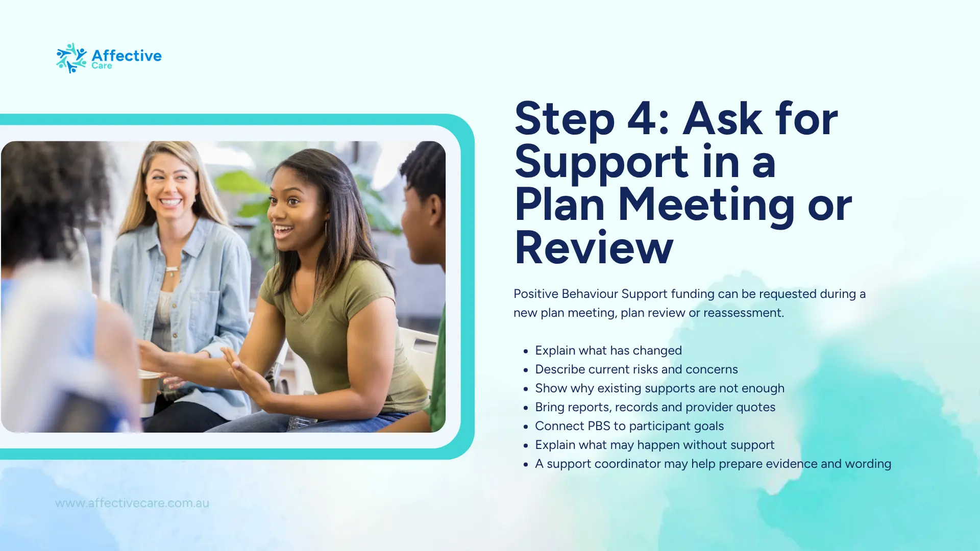 Step 4 Ask for Support in Plan Meeting or Review