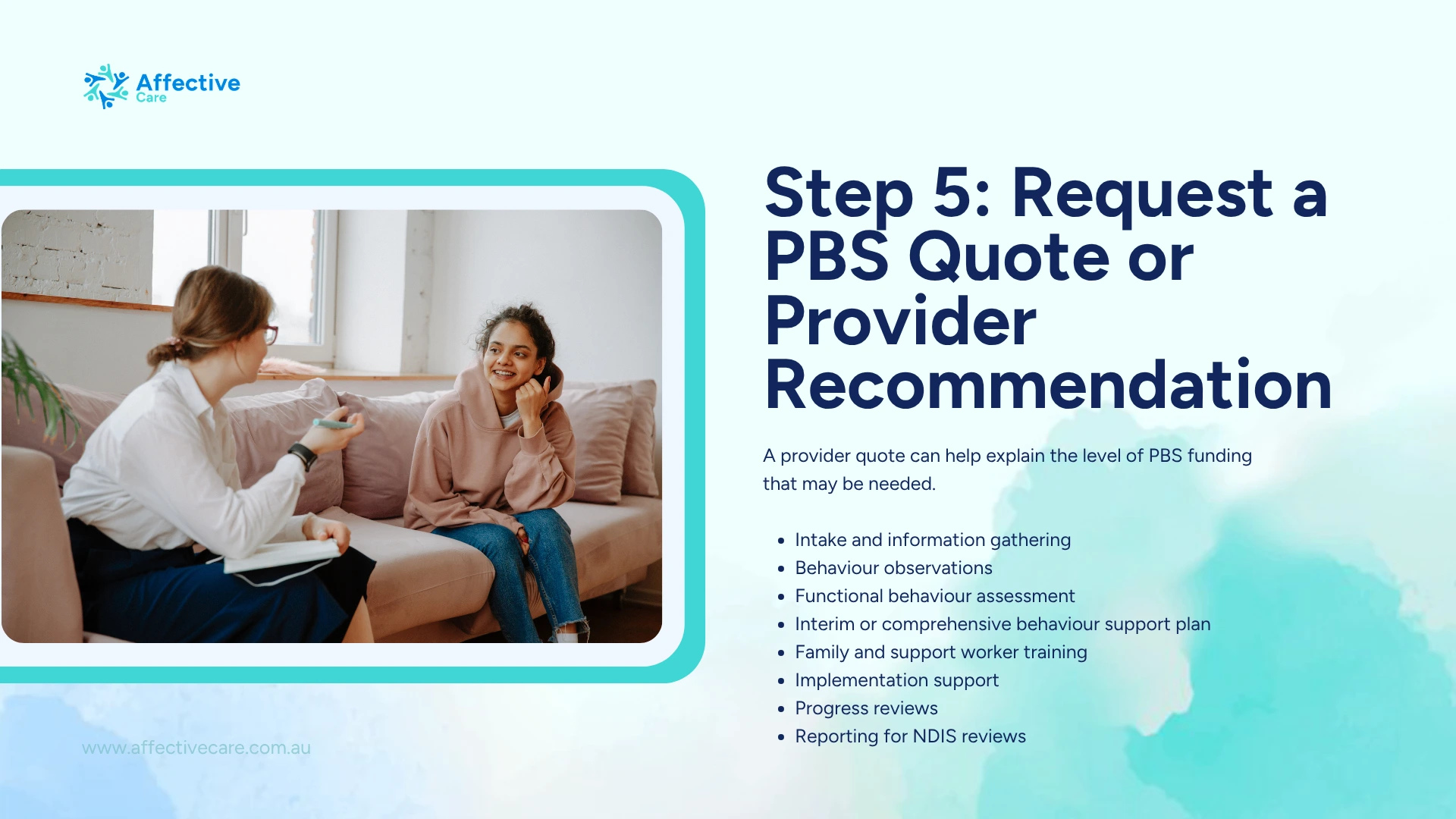 Step 5 Request PBS Quote or Provider Recommendation