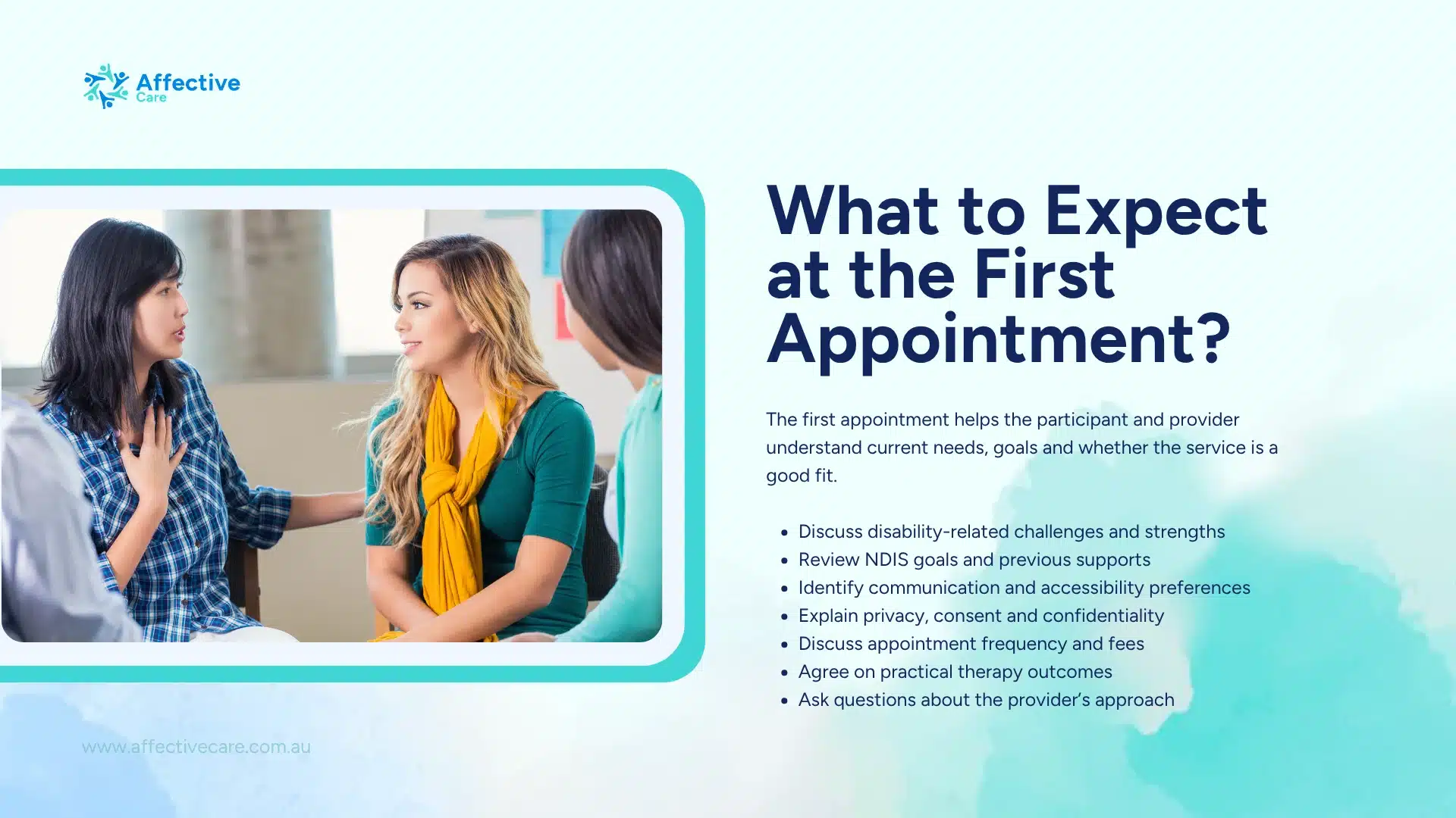 What to expect at the first appointment