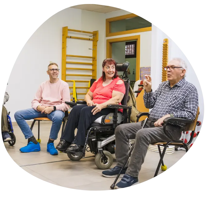 old Citizen talking in the support group