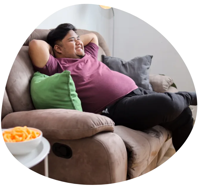 person resting on couch