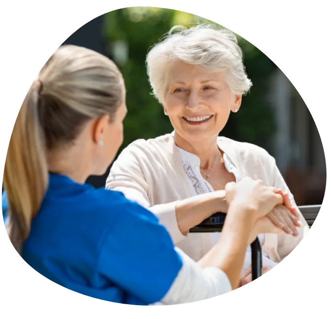 support worker working on age care support