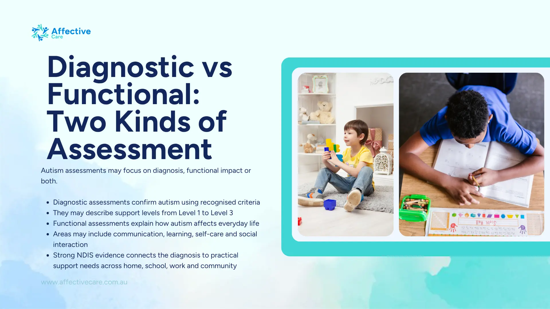 Diagnostic vs Functional Two kinds of Assessment