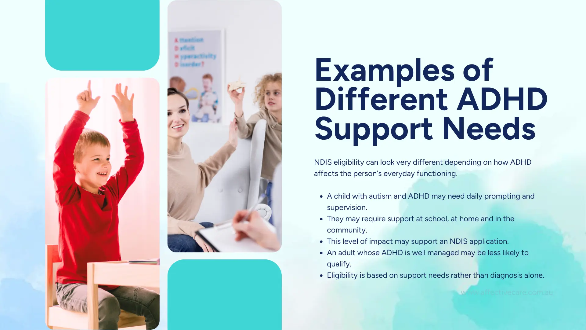Examples of Different ADHD support Needs