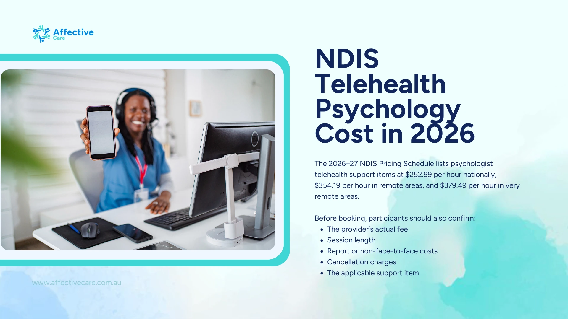 NDIS Telehealth psychology cost in 2026