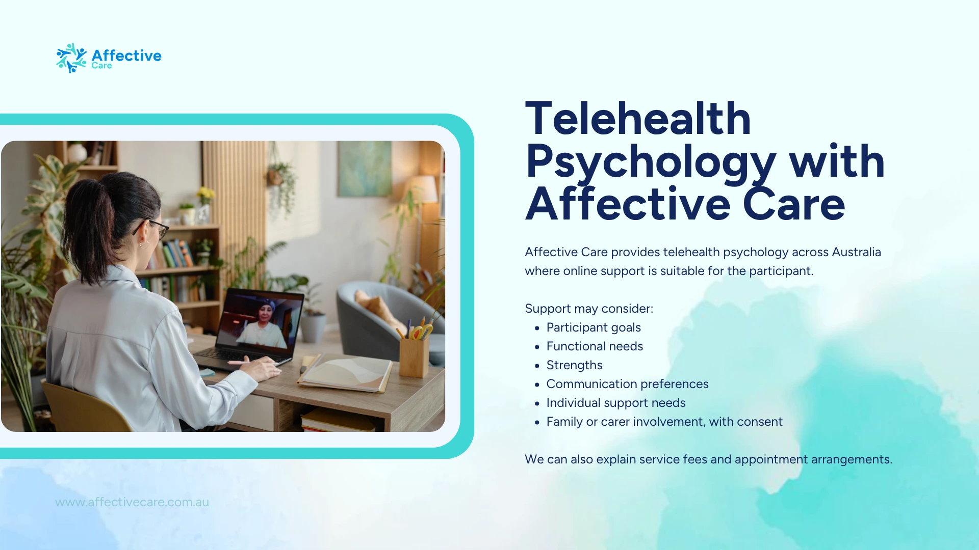 Telehealth psychology with affective care