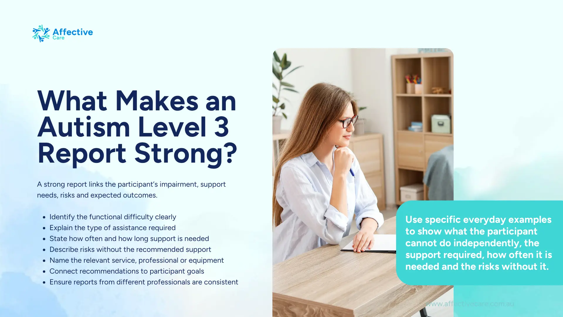 What makes an Autism Level 3 report strong